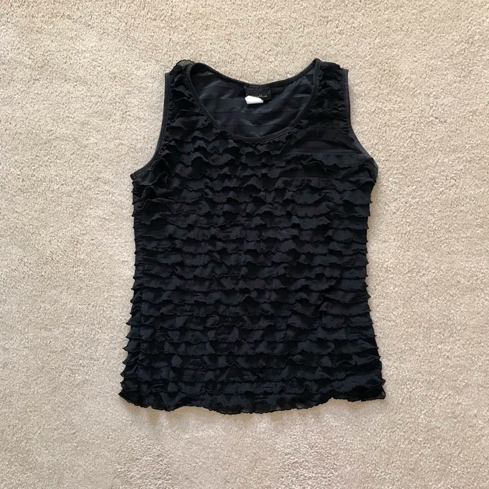Brittany Black Ruffled Top